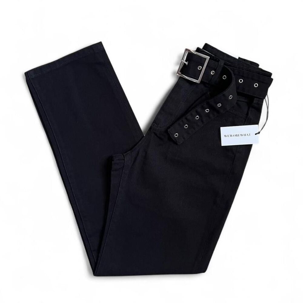 Weworewhat Women's Black and Silver Jeans